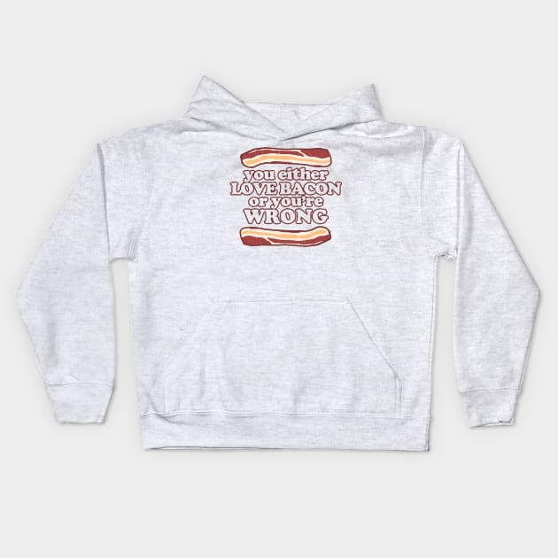 Bacon Rules Kids Hoodie by crackdesign